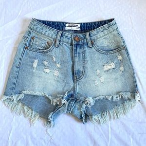 One Teaspoon High Waist Bonita Distressed Shorts